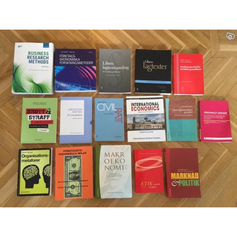 Böcker till civilekonomprogrammet och juridik